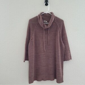 Garnet Hill Cowl Neck Pullover Sweater - Coastal Cozy Minimalist - L